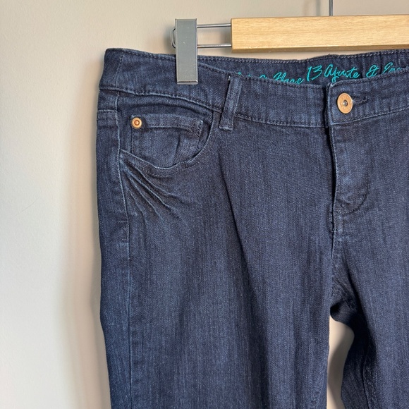 G:21 Women's Fit & Flare Dark Wash Blue Jeans Size 13 Flare Leg Low Rise Y2K - Picture 3 of 14